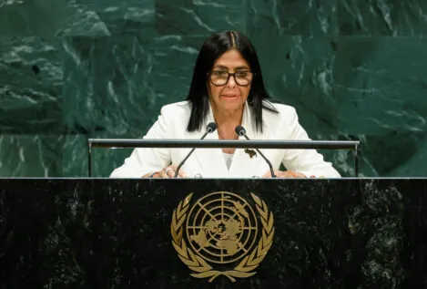 Delcy Rodríguez regresa a Venezuela «contenta» tras su intervención en la ONU y reunirse con Trump